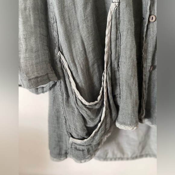 Cynthia Ashby Jacket - Gray Linen/Cotton/Silk XS - Picture 7 of 10